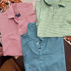 Crewcuts Striped Kids Polos - Red, Green, Blue